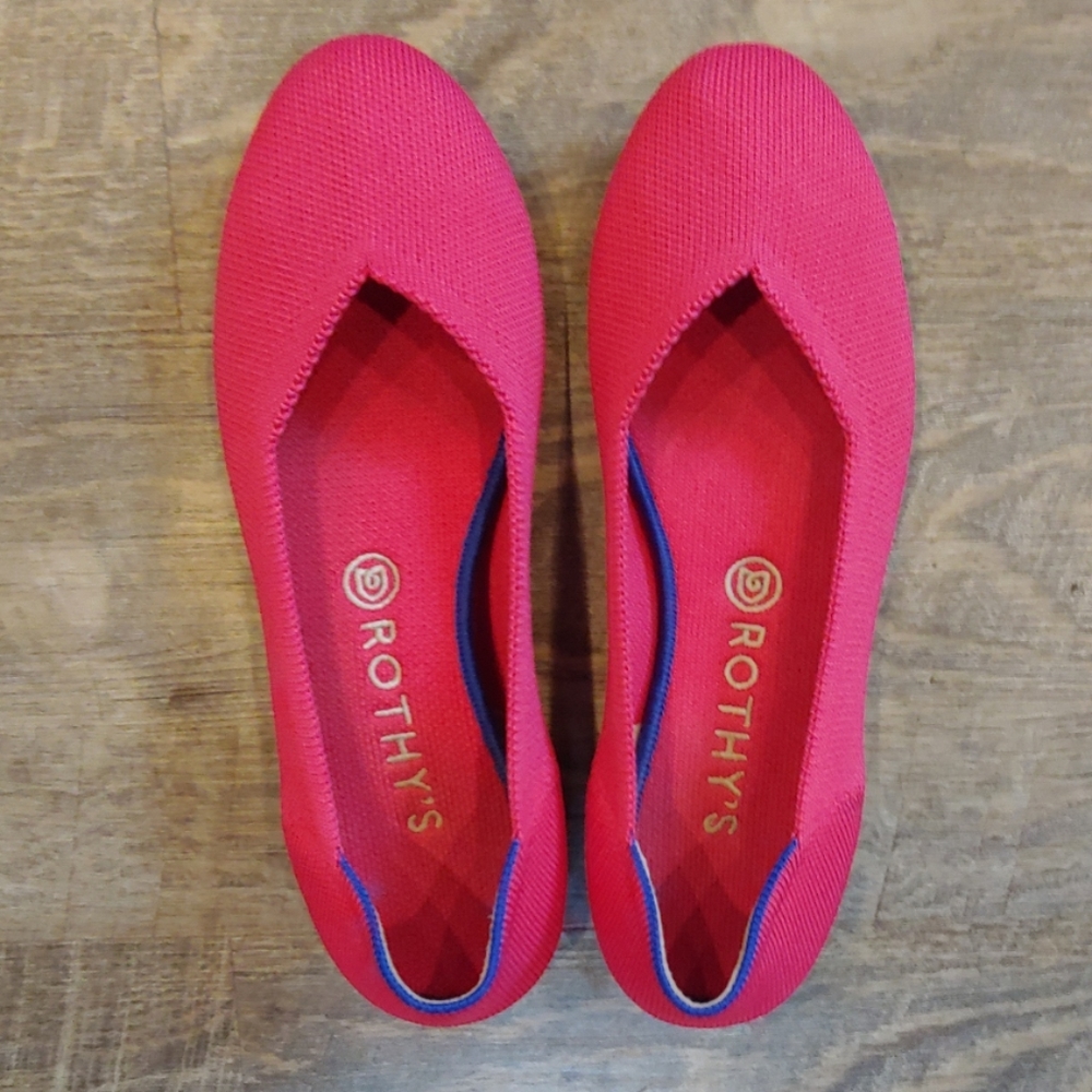 Pink Rothy's Round Toe Flats